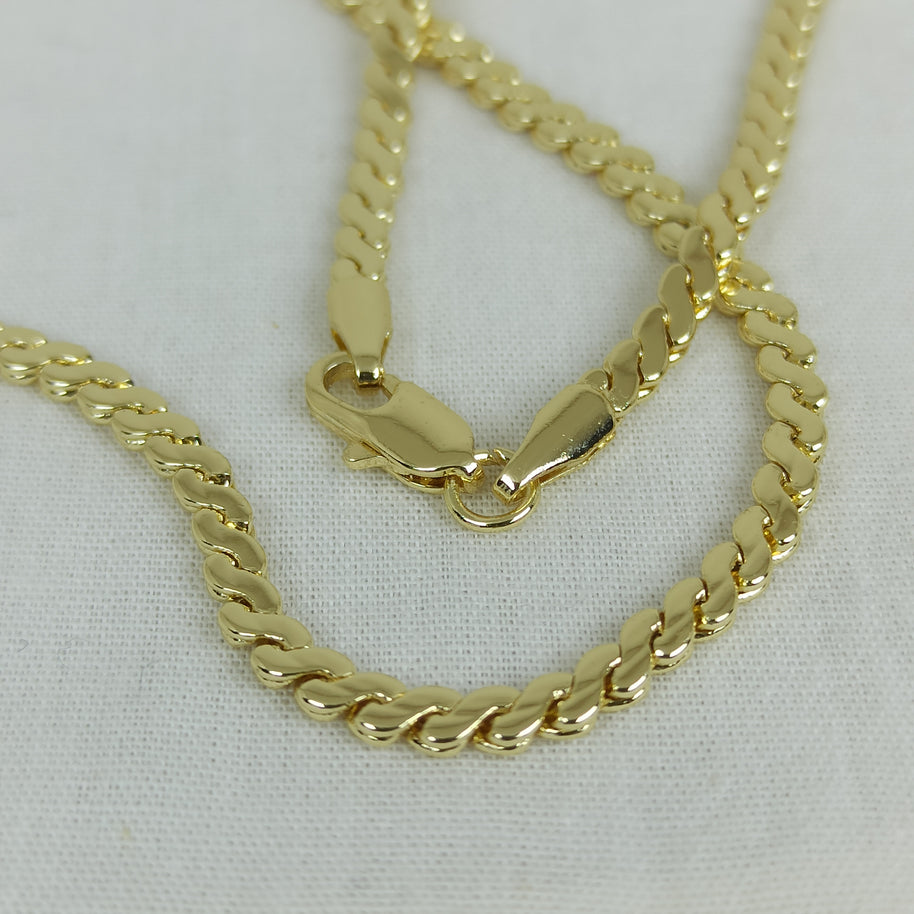 Altın Renk Vip 14K Klasik Burgu Zincir Kolye (60cm)