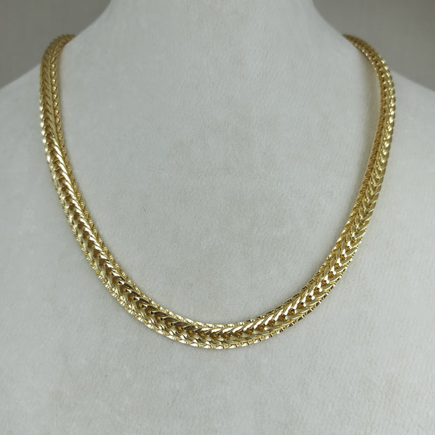 Altın Renk Vip 14K Kalın Örgü Zincir Kolye (45cm)