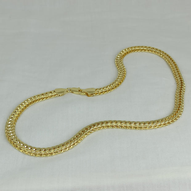 Altın Renk Vip 14K Kalın Örgü Zincir Kolye (45cm)