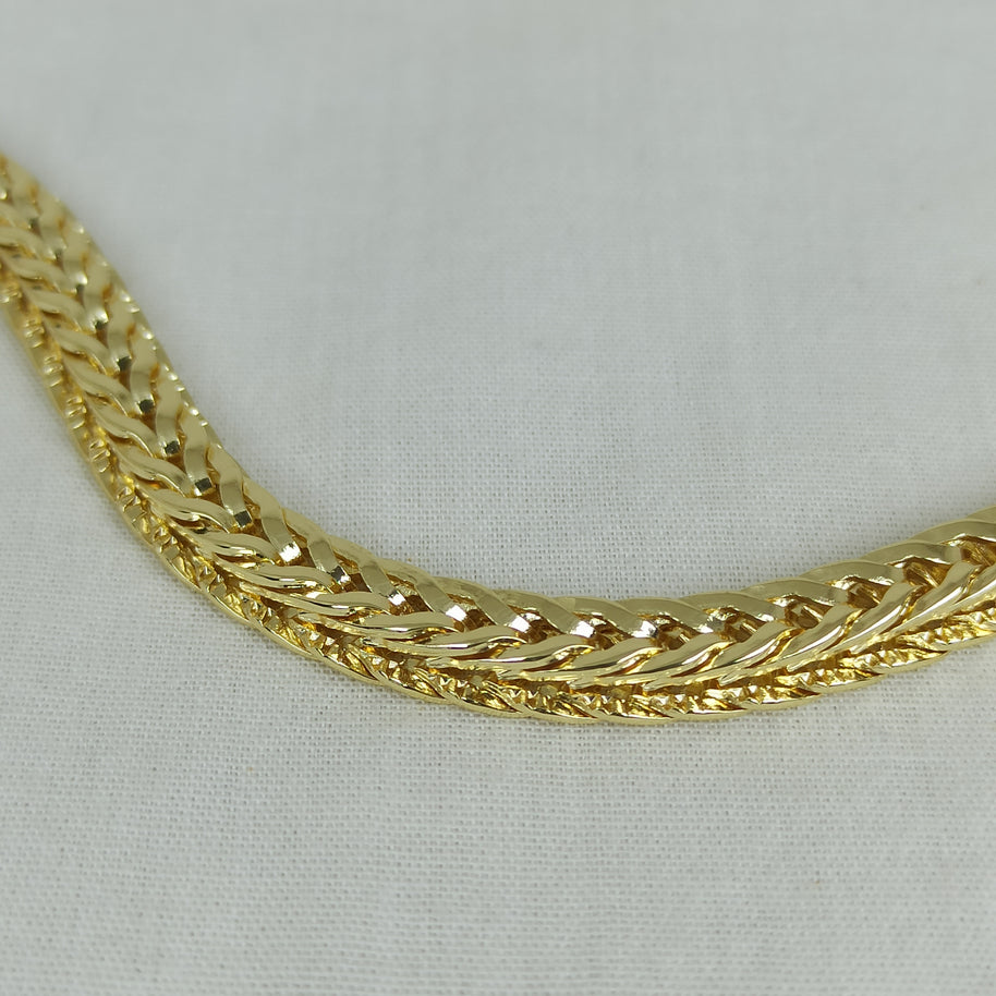 Altın Renk Vip 14K Kalın Örgü Zincir Kolye (45cm)