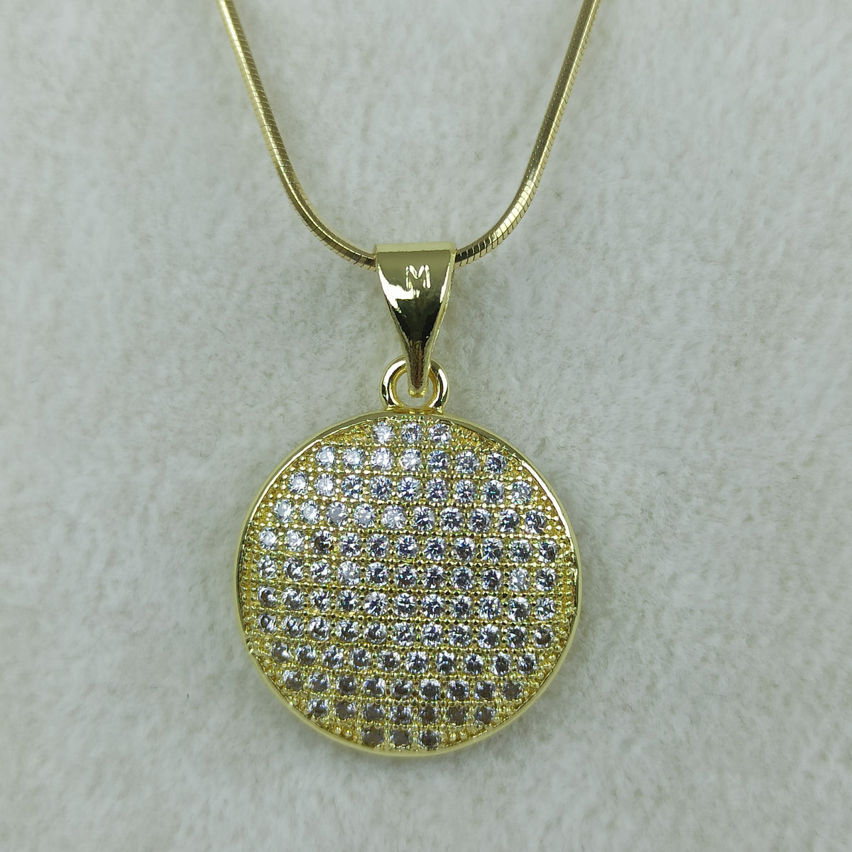 Altın Renk Vip 14K Taş Detaylı Yuvarlak Uçlu Kolye (60cm)