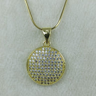 Altın Renk Vip 14K Taş Detaylı Yuvarlak Uçlu Kolye (60cm)