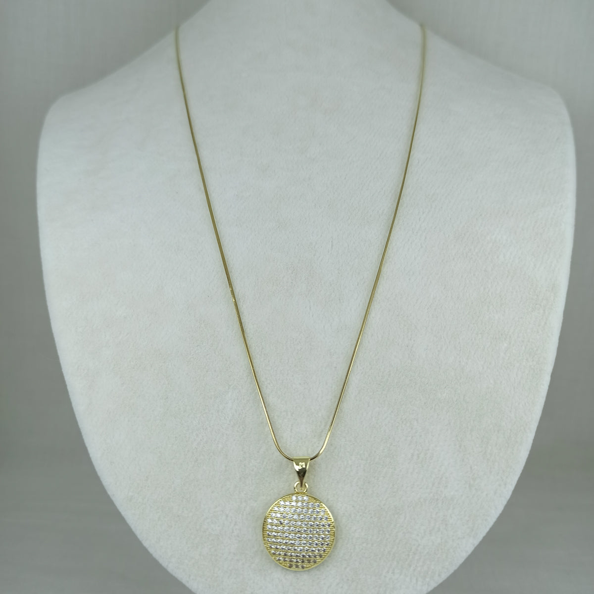 Altın Renk Vip 14K Taş Detaylı Yuvarlak Uçlu Kolye (60cm)