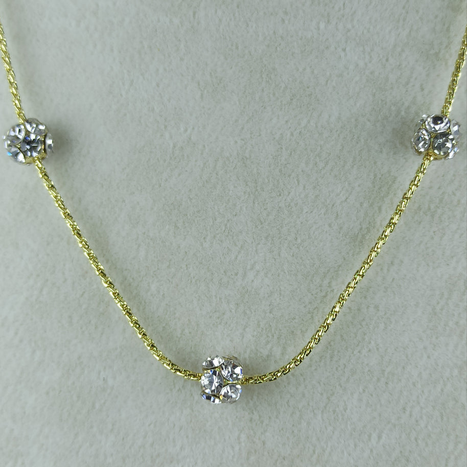 Altın Renk Vip 14K Işıltılı Taş Detaylı Kolye (45+5 cm)