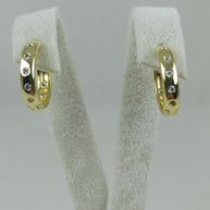 Altın Renk Vip 14K Zirkon Taş Detaylı Klasik Halka Küpe (15mm)