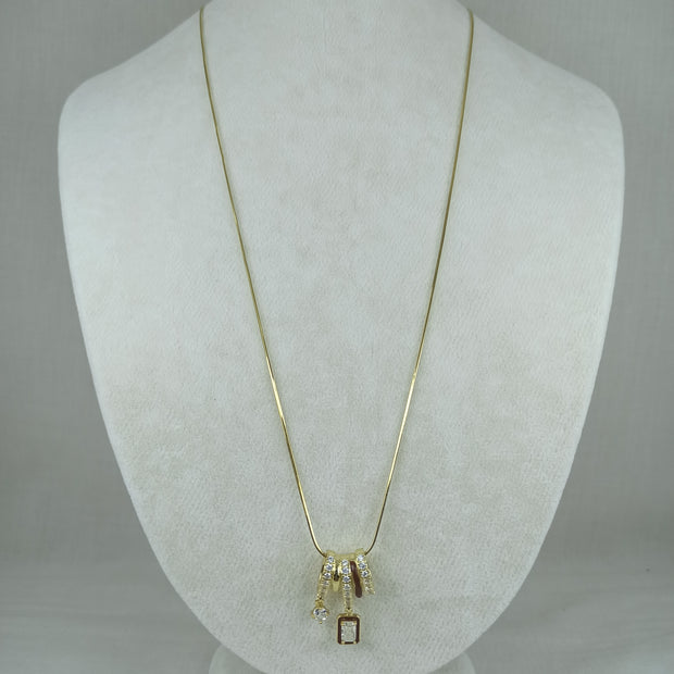 Altın Renk Vip 14K Çoklu Zirkon Taş Detaylı Charm Kolye Ucu (Zincir dahil değildir)