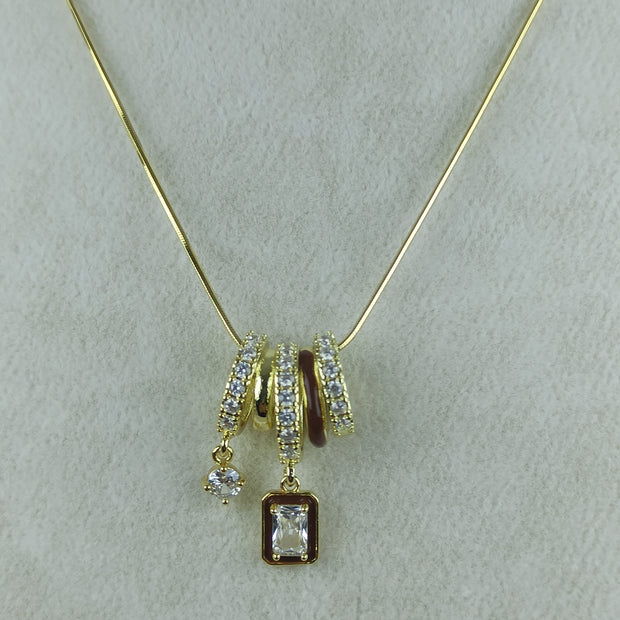 Altın Renk Vip 14K Çoklu Zirkon Taş Detaylı Charm Kolye Ucu (Zincir dahil değildir)