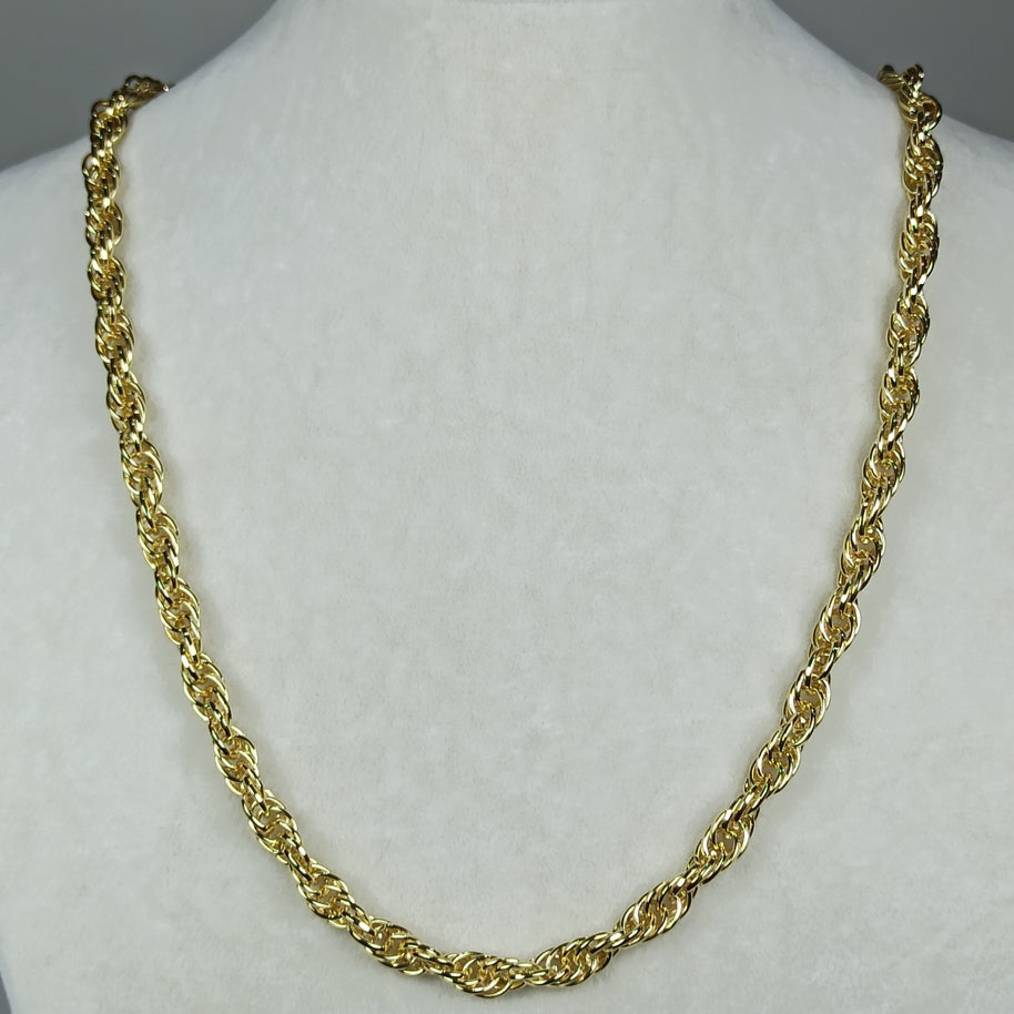 Altın Renk Vip 14K Burgu Halat Zincir Kolye (60cm)
