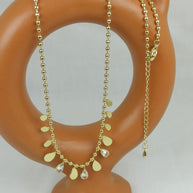 Altın Renk VIP 14K Damla Detaylı Küre Zincirli Kolye (45+5cm)