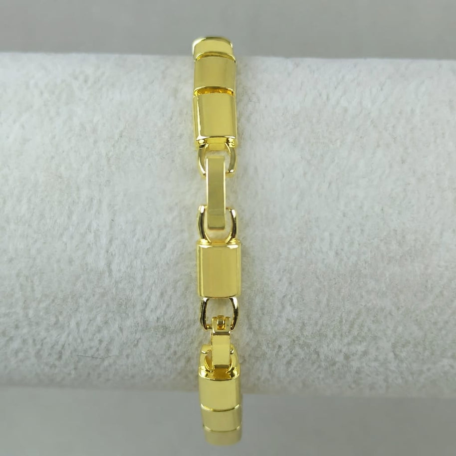 Gold Color Vip 14K Minimal Stone Detailed Chain Bracelet