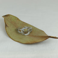 Gümüş Renk Vip Zirkon Taş Detaylı Sonsuz Halka Ayarlanabilir Yüzük