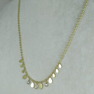 Altın Renk VIP 14K Damla Detaylı Küre Zincirli Kolye (45+5cm)