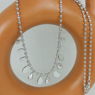 Gümüş Renk VIP 14K Damla Detaylı Küre Zincirli Kolye (45+5cm)